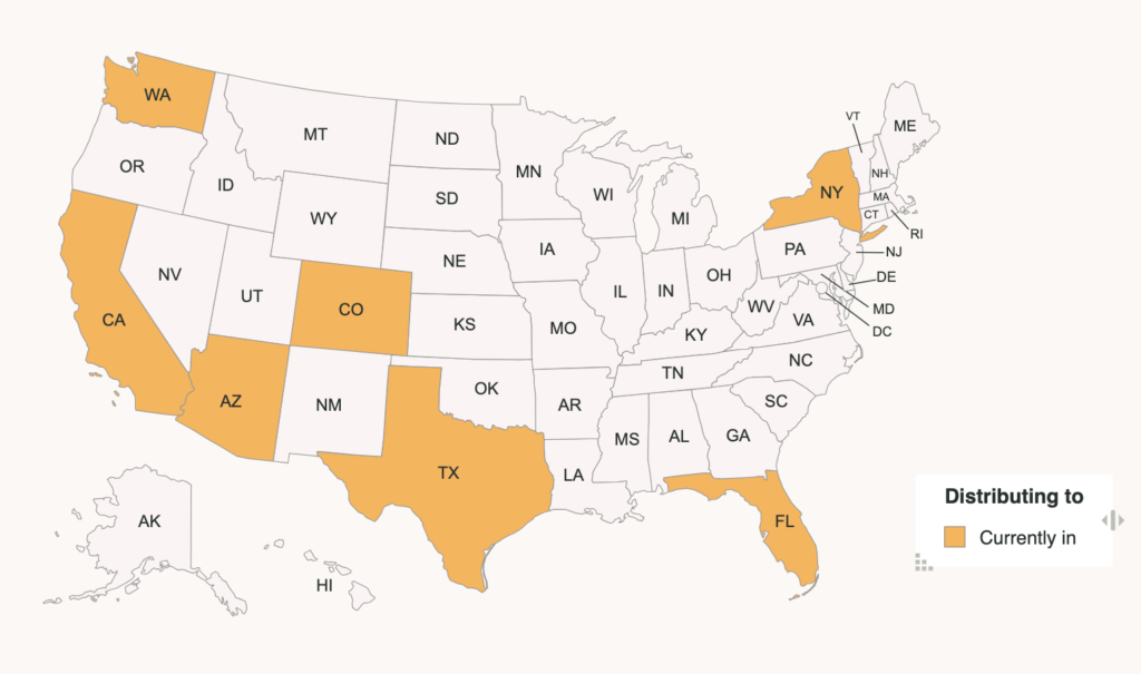 WA, CA, NV, TX, CO, FL, NY